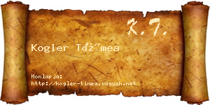 Kogler Tímea névjegykártya