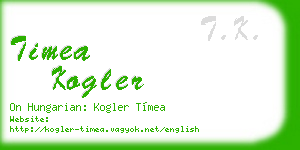 timea kogler business card